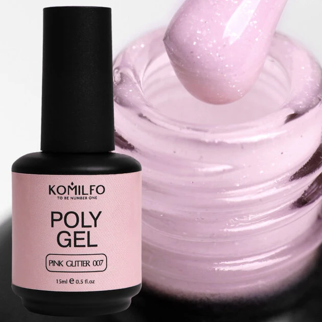 Komilfo PolyGel 006 Beige Glitter, 15ml — Photo 28
