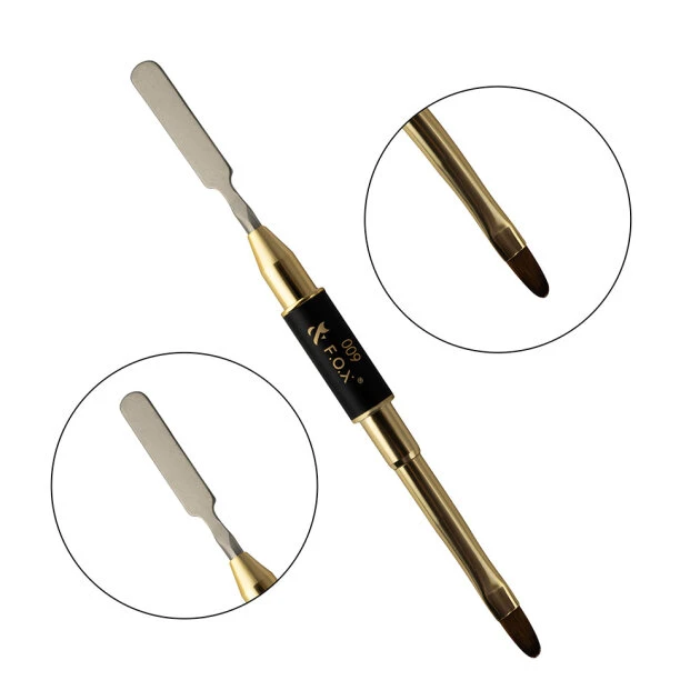 Komilfo Pincel Double Metall Spatula/Acrylic 8(Kolinsky) — Photo 15