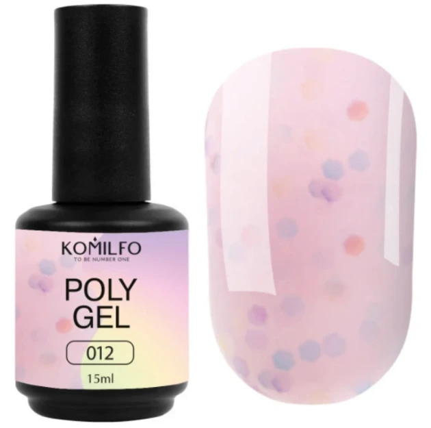 Komilfo PolyGel 006 Beige Glitter, 15ml — Photo 36