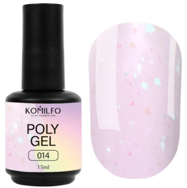 Komilfo PolyGel 006 Beige Glitter, 15ml — Photo 40